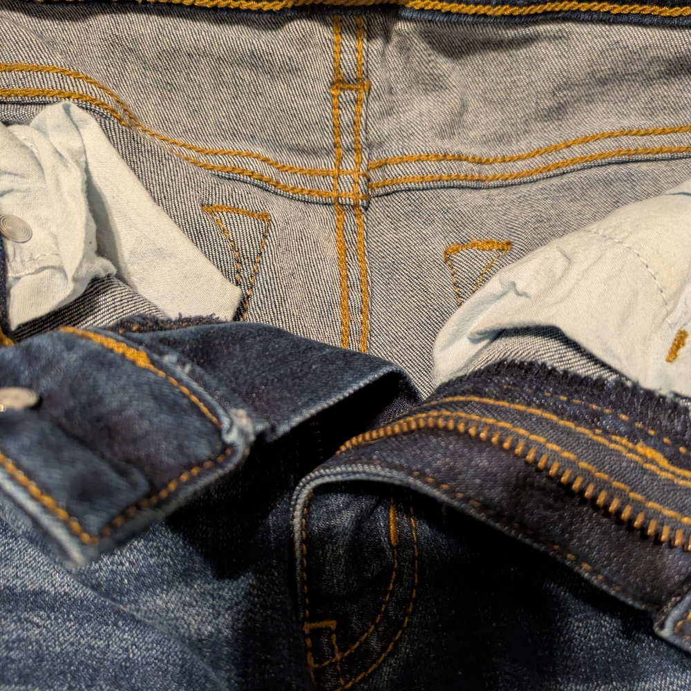 KanCan Dark Blue Distressed Cropped Ankle Jeans - Picture 4 of 5
